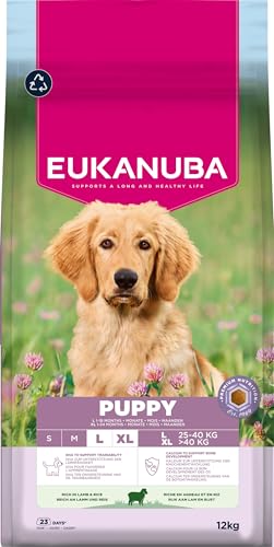 EUKANUBA Trockenfutter für Welpen großer Rassen, mit viel Lamm und Reis 12 kg von Eukanuba