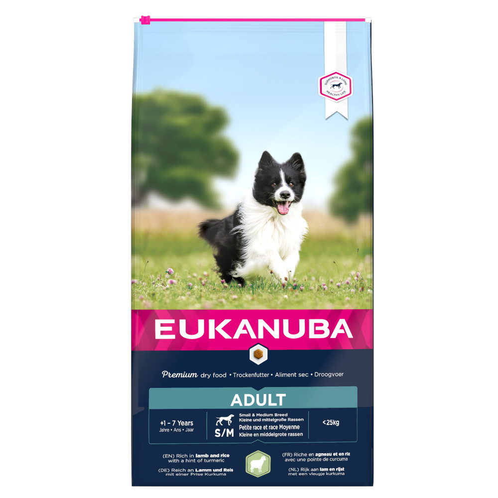 Eukanuba Adult Small / Medium Breed Lamm & Reis - Sparpaket: 2 x 12 kg von Eukanuba