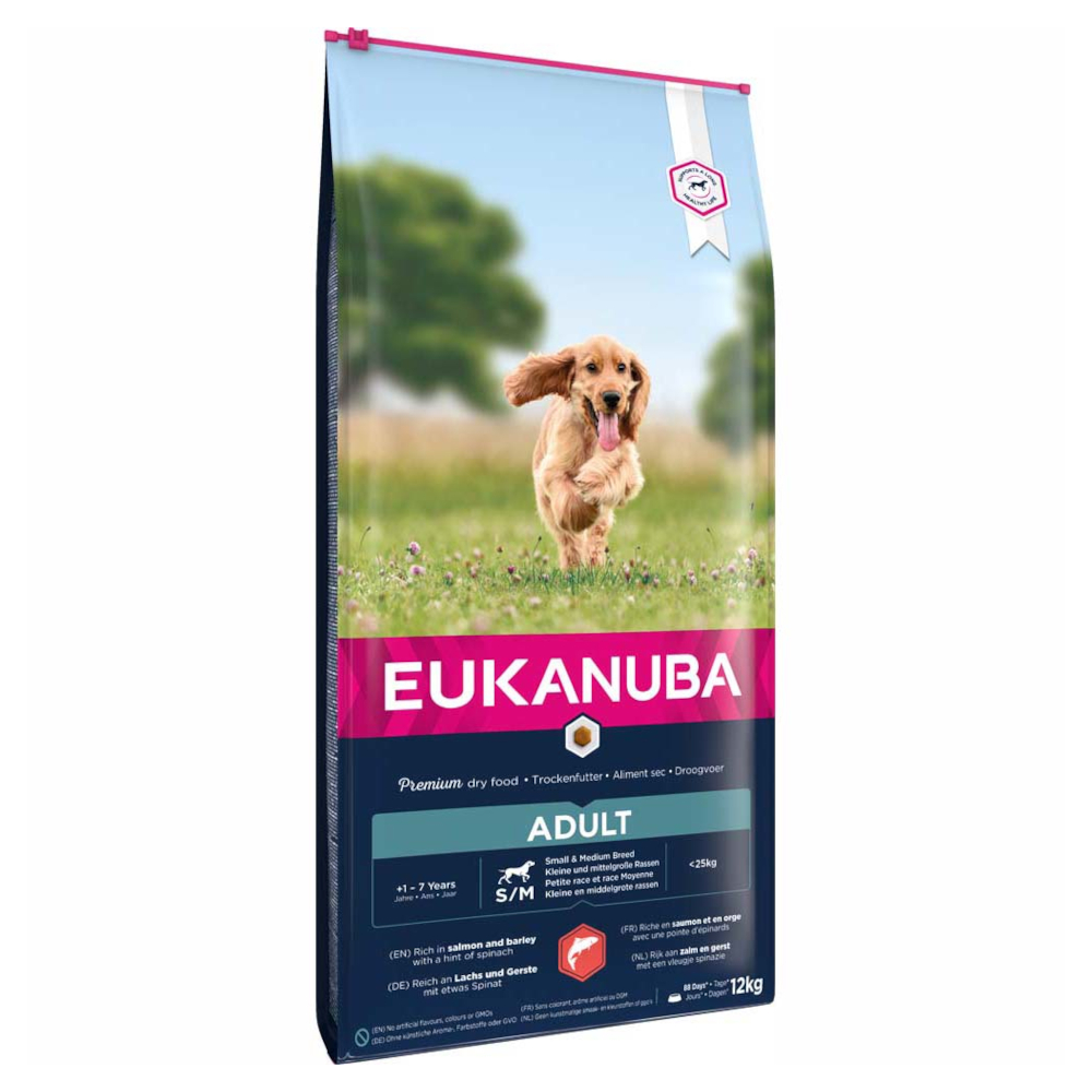 Eukanuba Adult Small & Medium Breed Lachs - Sparpaket: 2 x 12 kg von Eukanuba