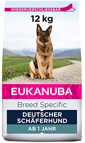 Eukanuba Breed Specific Deutscher Schäferhund Trockenfutter - optimal auf die Rasse abgestimmtes Premium Hundefutter mit Huhn, 12 kg von Eukanuba