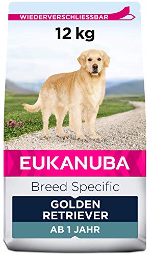 Eukanuba Breed Specific Golden Retriever Trockenfutter - optimal auf die Rasse abgestimmtes Premium Hundefutter mit Huhn, 12 kg von Eukanuba