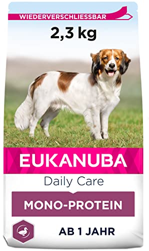Eukanuba Daily Care Mono-Protein Hundefutter - Trockenfutter mit nur Ente als tierischem Protein, allergenarme Rezeptur, 2,3 kg von Eukanuba