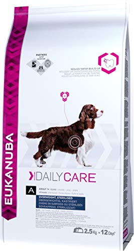 Eukanuba Daily Care Overweight / Sterilised Trockenfutter – Fettarmes Spezialfutter für übergewichtige oder kastrierte Hunde, 2,5 kg von Eukanuba