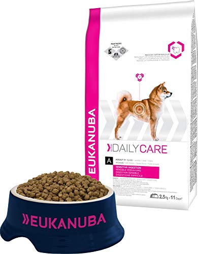 Eukanuba Daily Care Sensitive Digestion Hundefutter - Trockenfutter für Hunde mit sensibler Verdauung, Magenfreundlich mit leicht verdaulichem Reis, 2,5 kg von Eukanuba