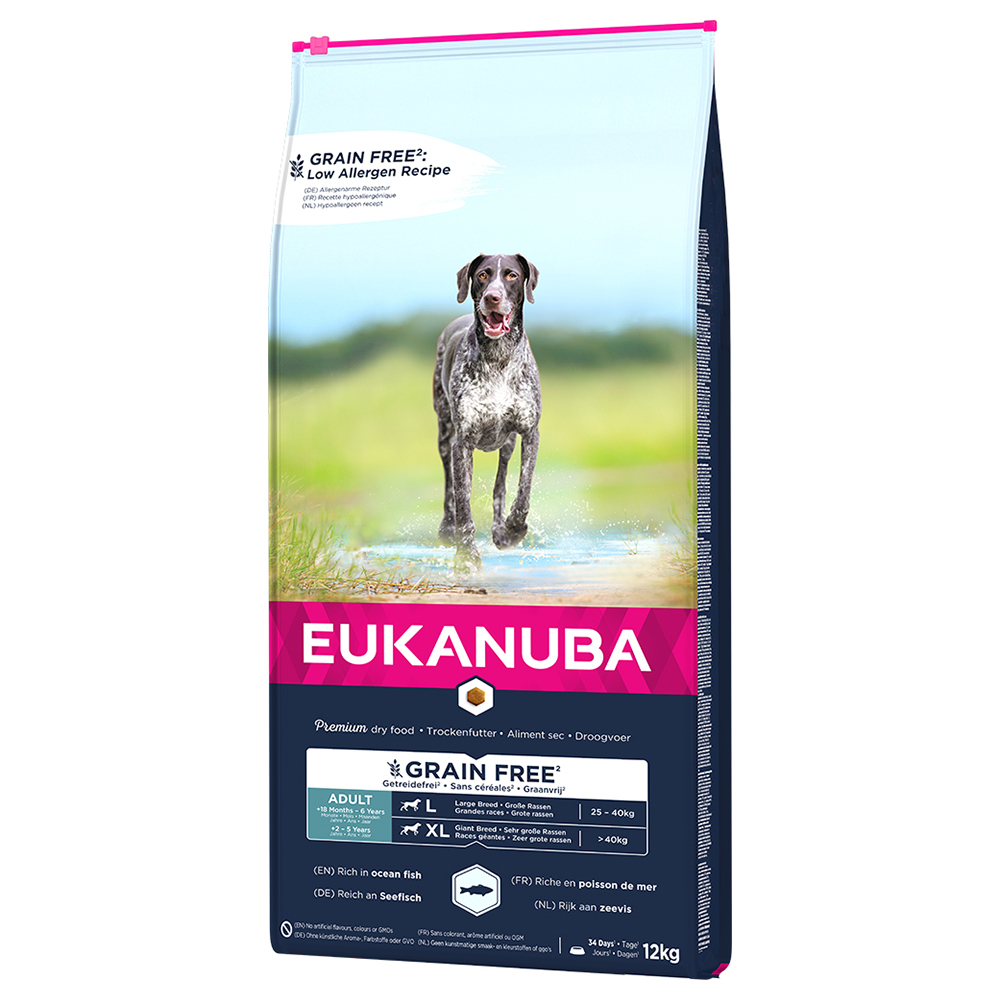 Eukanuba Grain Free Adult Large Dogs mit Lachs - Sparpaket: 2 x 12 kg Eukanuba Grain Free Adult Large Dogs mit Lachs - Sparpaket: 2 x 12 kg von Eukanuba