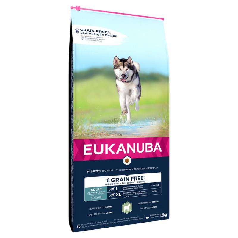 Eukanuba Grain Free Adult Large Dogs Lamm - Sparpaket: 2 x 12 kg von Eukanuba