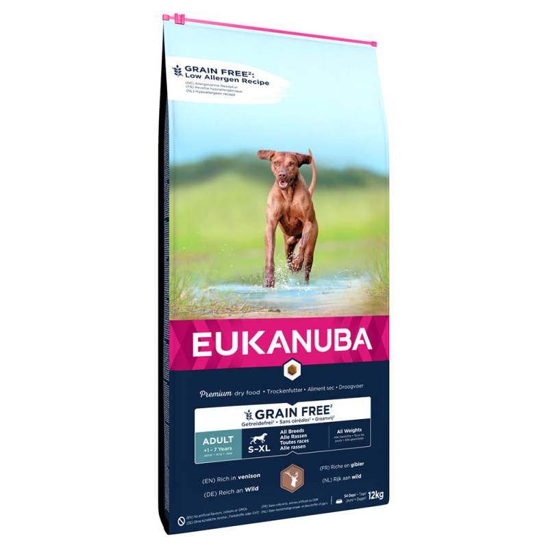 Eukanuba Grain Free Adult Large Dogs Wild - Sparpaket: 2 x 12 kg von Eukanuba