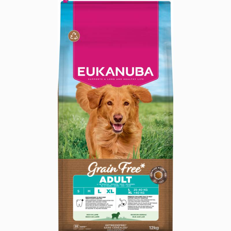 Eukanuba Grain Free Adult Large mit Lamm - Sparpaket: 2 x 12 kg Eukanuba Grain Free Adult Large mit Lamm - Sparpaket: 2 x 12 kg von Eukanuba