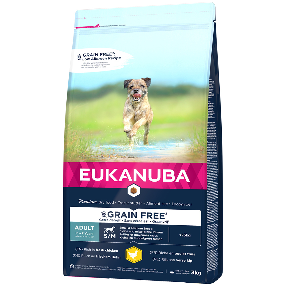 Eukanuba Grain Free Adult Small / Medium Breed Huhn - Sparpaket: 2 x 3 kg Eukanuba Grain Free Adult Small / Medium Breed Huhn - Sparpaket: 2 x 3 kg von Eukanuba