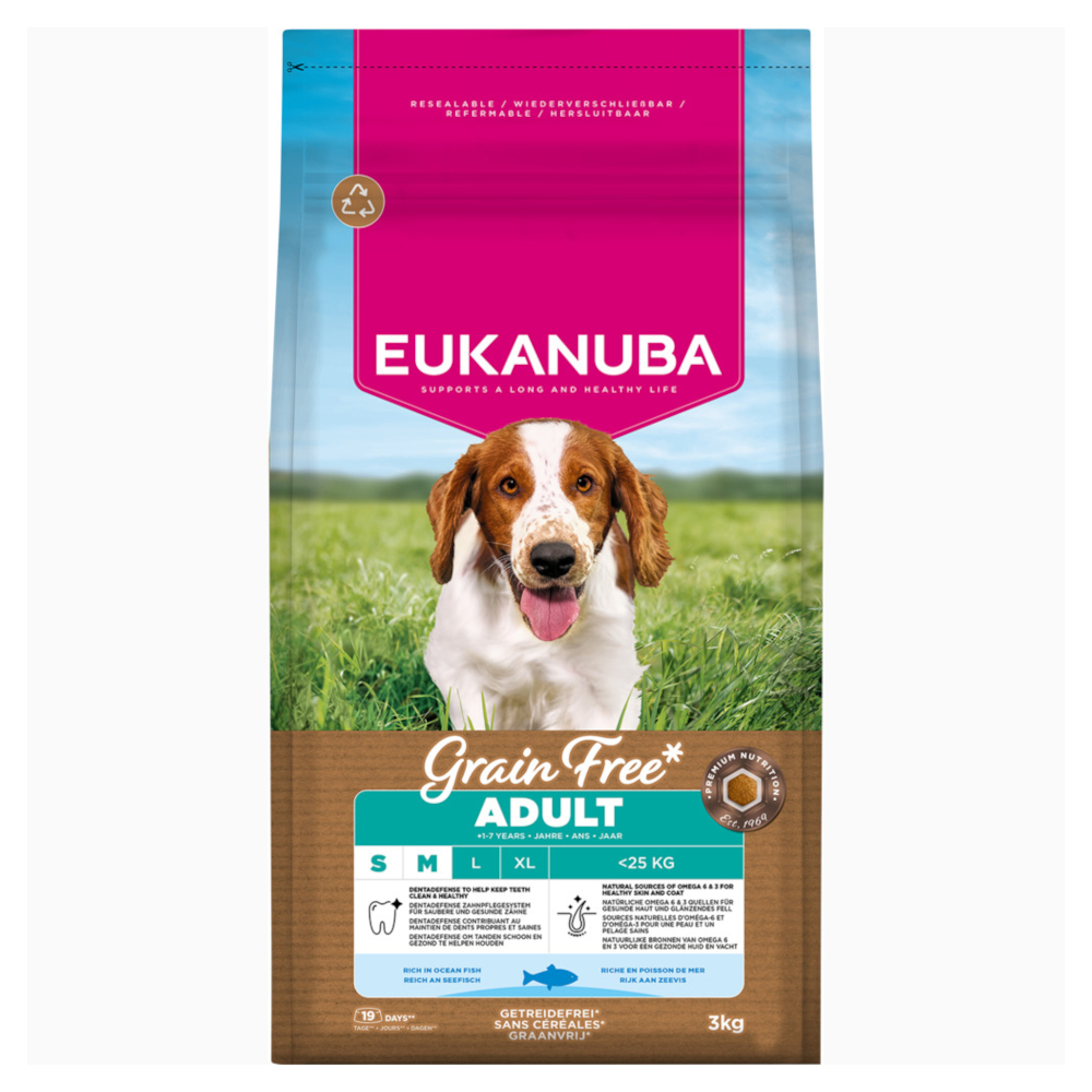 Eukanuba Grain Free Adult Small & Medium mit Seefisch - 3 kg von Eukanuba