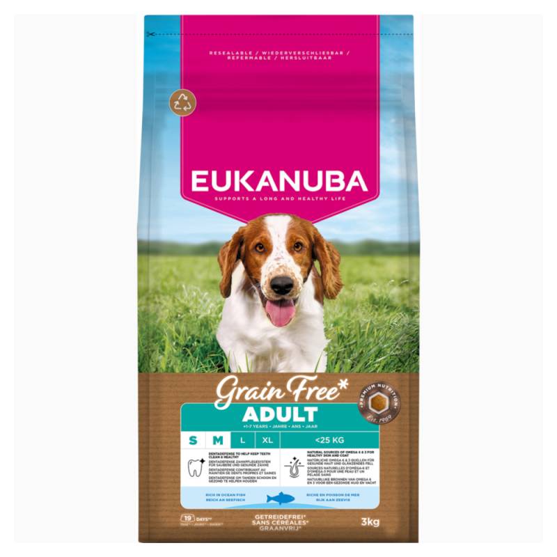 Eukanuba Grain Free Adult Small & Medium mit Seefisch - Sparpaket: 2 x 3 kg von Eukanuba