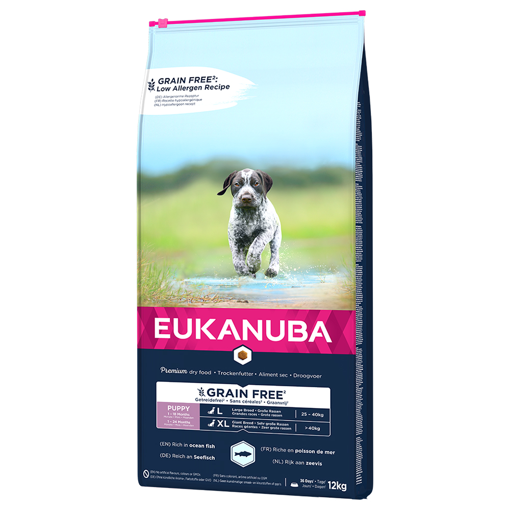 Eukanuba Grain Free Puppy Large Breed Lachs - 12 kg von Eukanuba