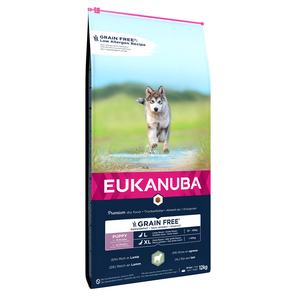 Eukanuba Grain Free Puppy Large Breed Lamm - Sparpaket: 2 x 12 kg von Eukanuba