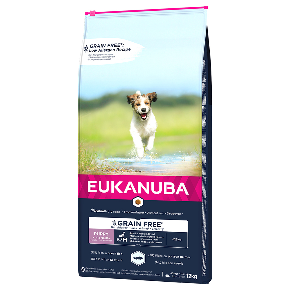Eukanuba Grain Free Puppy Small / Medium Breed mit Lachs - 12 kg von Eukanuba