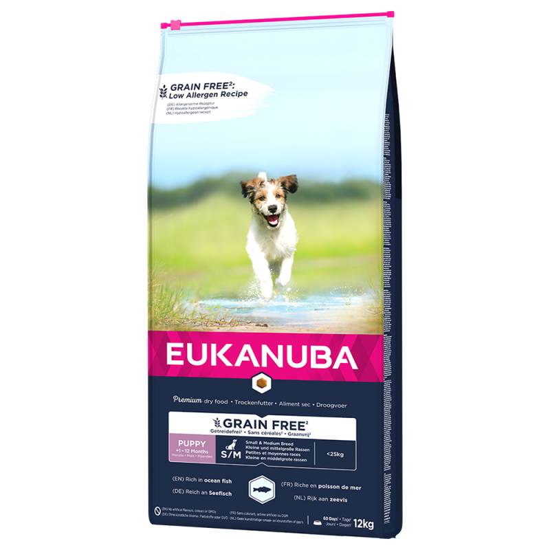 Eukanuba Grain Free Puppy Small / Medium Breed mit Lachs - 12 kg von Eukanuba