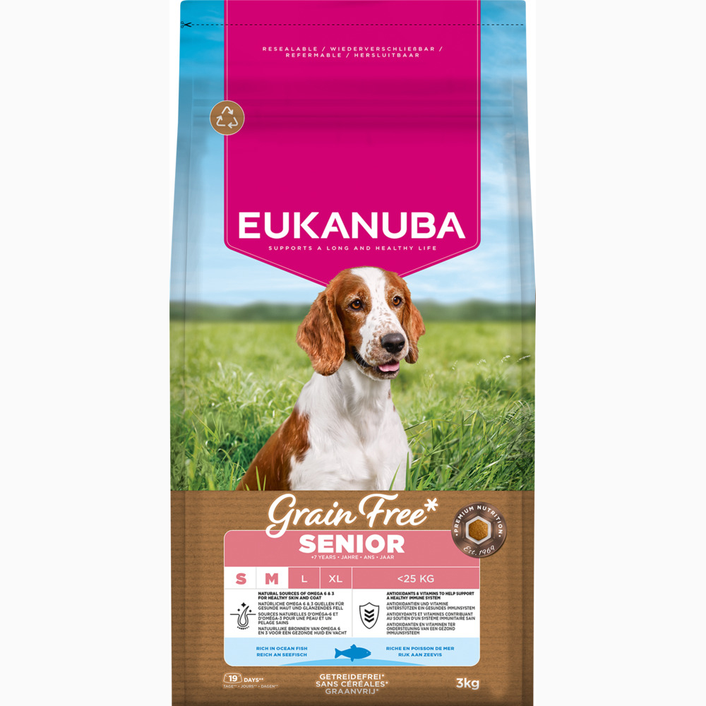 Eukanuba Grain Free Senior Small & Medium mit Seefisch - 3 kg Eukanuba Grain Free Senior Small & Medium mit Seefisch - 3 kg von Eukanuba