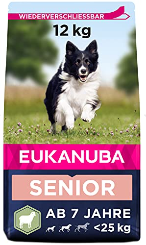 Eukanuba Hundefutter mit Lamm & Reis für kleine und mittelgroße Rassen - Trockenfutter für Senior Hunde, 12 kg von Eukanuba