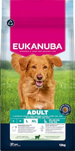Eukanuba Hundefutter Trocken mit Lamm und Reis für große Rassen - Premium Trockenfutter für ausgewachsene Hunde, 12 kg von Eukanuba