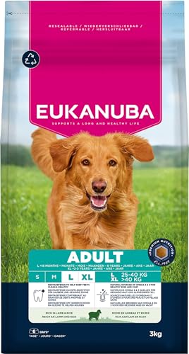 Eukanuba Hundefutter Trocken mit Lamm und Reis für große Rassen - Premium Trockenfutter für ausgewachsene Hunde, 3 kg Eukanuba Hundefutter Trocken mit Lamm und Reis für große Rassen - Premium Trockenfutter für ausgewachsene Hunde, 3 kg von Eukanuba