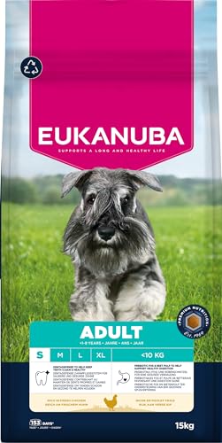 Eukanuba Hundefutter Trocken mit frischem Huhn für kleine Rassen, Premium Trockenfutter für ausgewachsene Hunde, 15 kg Eukanuba Hundefutter Trocken mit frischem Huhn für kleine Rassen, Premium Trockenfutter für ausgewachsene Hunde, 15 kg von Eukanuba