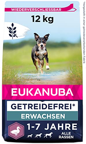 Eukanuba Hundefutter getreidefrei mit Ente - Trockenfutter für ausgewachsene Hunde Aller Rassen, 12 kg von Eukanuba