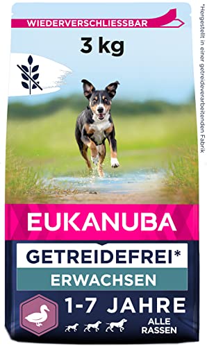 Eukanuba Hundefutter getreidefrei mit Ente - Trockenfutter für ausgewachsene Hunde Aller Rassen, 3 kg von Eukanuba