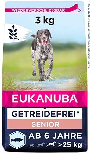 Eukanuba Hundefutter getreidefrei mit Fisch für große Rassen - Trockenfutter für Senior Hunde, 3 kg von Eukanuba