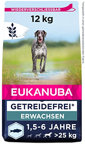 Eukanuba Hundefutter getreidefrei mit Fisch für große Rassen - Trockenfutter für ausgewachsene Hunde, 12 kg Eukanuba Hundefutter getreidefrei mit Fisch für große Rassen - Trockenfutter für ausgewachsene Hunde, 12 kg von Eukanuba