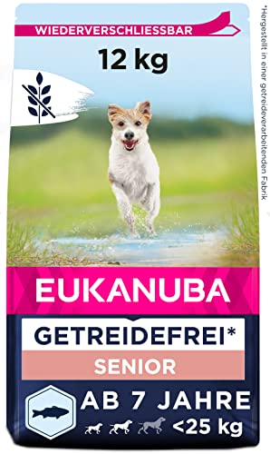 Eukanuba Hundefutter getreidefrei mit Fisch für kleine und mittelgroße Rassen - Trockenfutter für Senior Hunde, 12 kg von Eukanuba