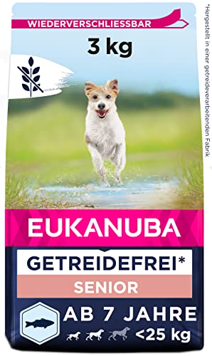 Eukanuba Hundefutter getreidefrei mit Fisch für kleine und mittelgroße Rassen - Trockenfutter für Senior Hunde, 3 kg von Eukanuba