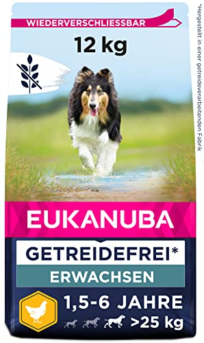 Eukanuba Hundefutter getreidefrei mit Huhn für große Rassen - Trockenfutter für ausgewachsene Hunde, 12 kg von Eukanuba