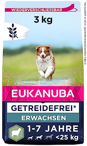 Eukanuba Hundefutter getreidefrei mit Lamm für kleine und mittelgroße Rassen - Trockenfutter für ausgewachsene Hunde, 3 kg von Eukanuba