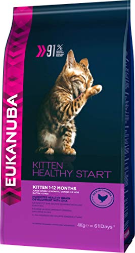 Eukanuba Junior Katzenfutter trocken - Premium Trockenfutter für Kitten von 1-12 Monate, fördert gesundes Wachstum, hoher Fleischanteil, 4 kg von Eukanuba
