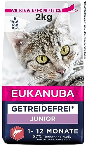 Eukanuba Junior Katzenfutter trocken getreidefrei - Premium Trockenfutter mit viel Lachs für Kitten, 2 kg von Eukanuba