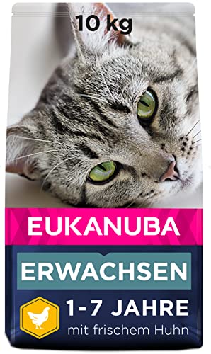 Eukanuba Katzenfutter trocken Huhn - Premium Trockenfutter mit hohem Fleischanteil für erwachsene Katzen ab 1 Jahr, 10 kg von Eukanuba