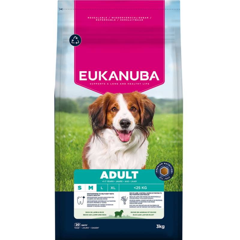 Eukanuba Premium Nutrition Adult Small & Medium Breed Lamm & Reis - 3 kg von Eukanuba