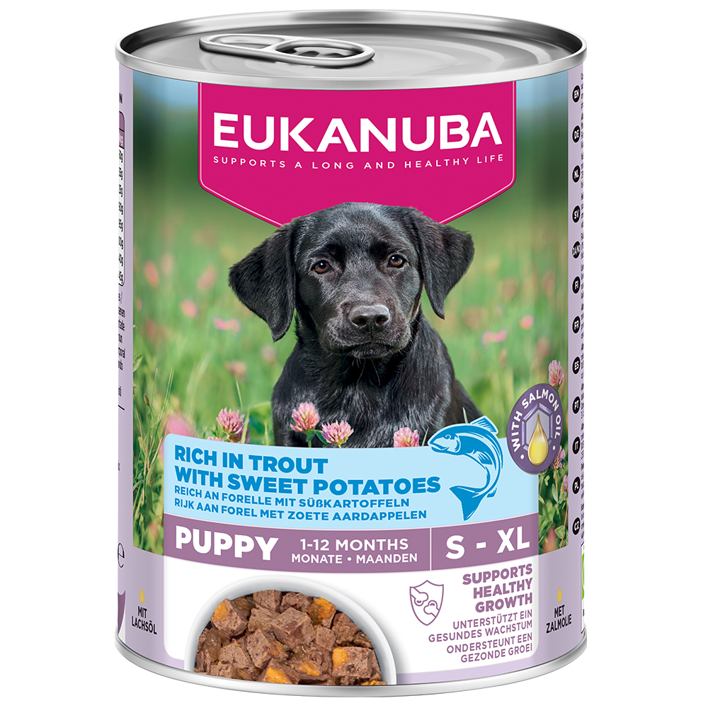 Eukanuba Puppy Reich an Forelle mit Süßkartoffeln - Sparpaket: 24 x 400 g von Eukanuba