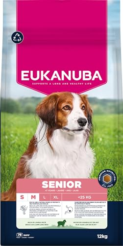 Eukanuba Senior Hundefutter mit Lamm und Reis für kleine und mittelgroße Rassen - Premium Trockenfutter für ältere Hunde, 12 kg Eukanuba Senior Hundefutter mit Lamm und Reis für kleine und mittelgroße Rassen - Premium Trockenfutter für ältere Hunde, 12 kg von Eukanuba