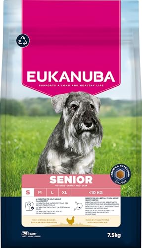 Eukanuba Senior Hundefutter mit frischem Huhn für kleine Rassen, Premium Trockenfutter für ältere Hunde, 7,5 kg von Eukanuba