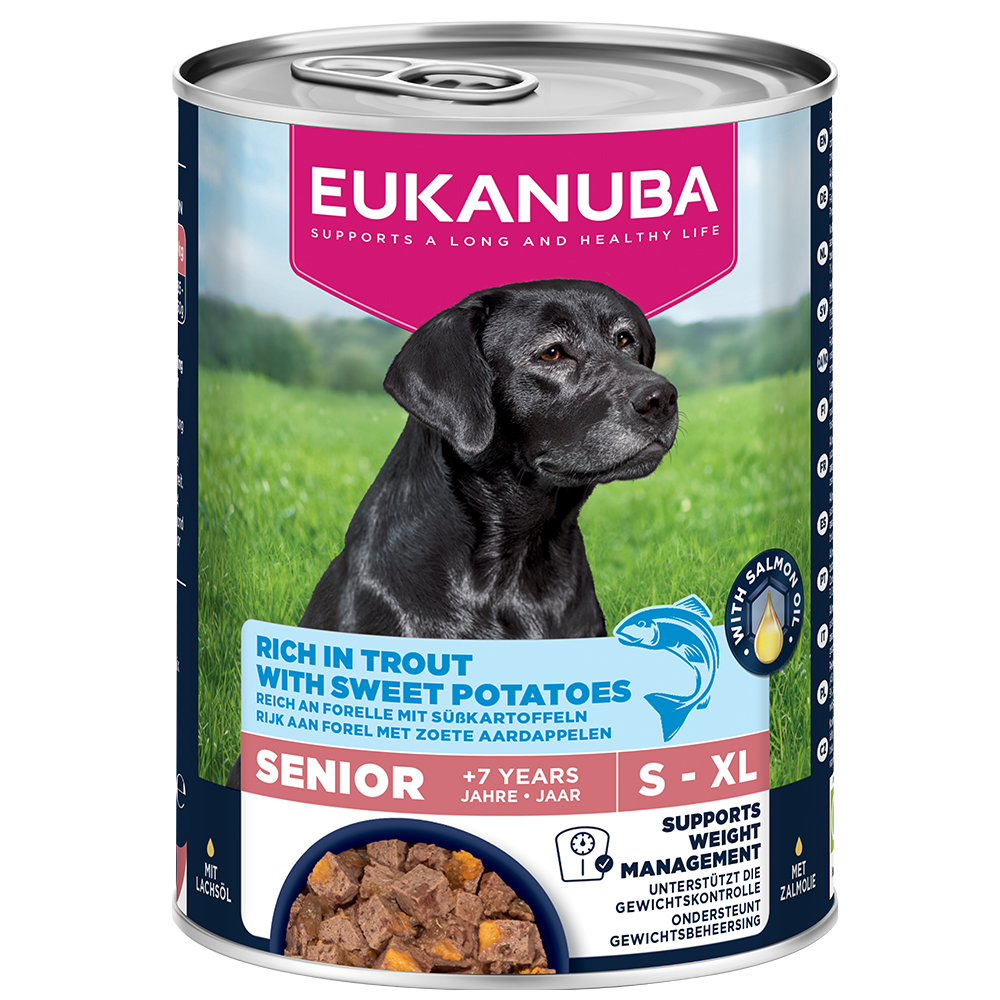 Eukanuba Senior Reich an Forelle mit Süßkartoffeln - Sparpaket: 12 x 400 g von Eukanuba