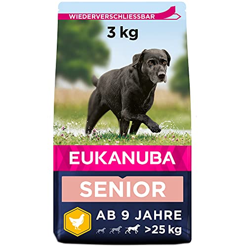 Eukanuba Hundefutter mit frischem Huhn für große Rassen, Premium Trockenfutter für Senior Hunde, 3 kg von Eukanuba