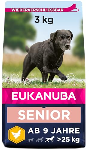 Eukanuba Hundefutter mit frischem Huhn für große Rassen, Premium Trockenfutter für Senior Hunde, 3 kg von Eukanuba