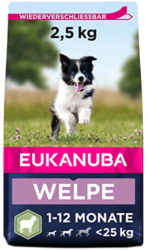 Eukanuba Welpenfutter mit Lamm & Reis für kleine und mittelgroße Rassen - Trockenfutter für Junior Hunde, 2,5 kg von Eukanuba