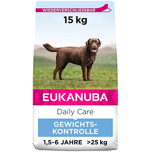 Eukanuba Daily Care Weight Control für große Rassen - Fettarmes Hundefutter zum Gewichtserhalt oder Diät bei Übergewicht, 15 kg von Eukanuba