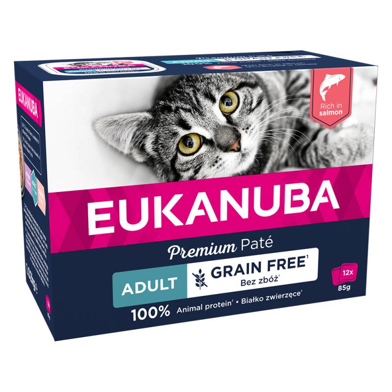 Sparpaket Eukanuba Getreidefrei Adult 48 x 85 g - Lachs von Eukanuba