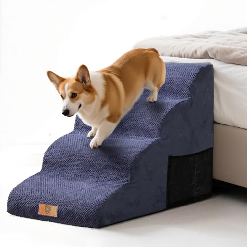 Eukue Hundetreppe, rutschfeste Hundetreppen für Kleine Hunde, 4-Stufige Hundetreppe für Bett und Sofa, Hunde Treppe aus Hochdichtem Schaumstoff, Tragbare Haustiertreppe mit Waschbarem Bezug,Blau Eukue Hundetreppe, rutschfeste Hundetreppen für Kleine Hunde, 4-Stufige Hundetreppe für Bett und Sofa, Hunde Treppe aus Hochdichtem Schaumstoff, Tragbare Haustiertreppe mit Waschbarem Bezug,Blau von Eukue