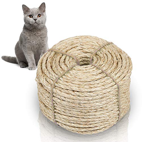 Eulenke Sisalseil für Kratzbaum, sisalseil 8MM X 100M Natural kratzbaum Seil, Sisal Kratzbaum Ersatz für Katzen, Haushalt, Katzenbaum Kratzseil DIY, kratzbaumland Dekoration, Garten Eulenke Sisalseil für Kratzbaum, sisalseil 8MM X 100M Natural kratzbaum Seil, Sisal Kratzbaum Ersatz für Katzen, Haushalt, Katzenbaum Kratzseil DIY, kratzbaumland Dekoration, Garten von Eulenke