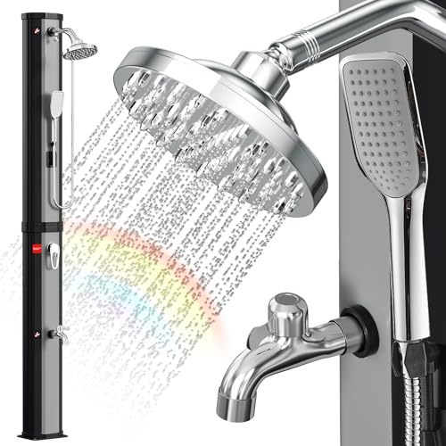 Eulenke solardusche Garten 60 Liter | 226 cm | gartendusche solar | warmes Wasser max. 60 °C | außendusche mit handbrause & Wasserhahn | Inkl. Schutzhaube | Regenduschkopf und Wasserhahn | Silber Eulenke solardusche Garten 60 Liter | 226 cm | gartendusche solar | warmes Wasser max. 60 °C | außendusche mit handbrause & Wasserhahn | Inkl. Schutzhaube | Regenduschkopf und Wasserhahn | Silber von Eulenke