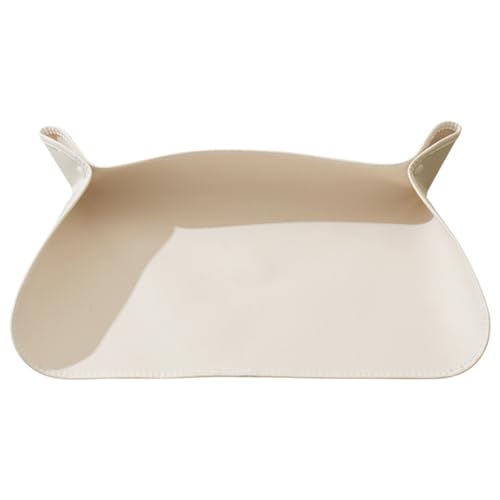 Anti-Verschütten Tischset, Haustier Katze Schüssel Matte, Wasserdicht und Öldicht PU Leder Katzennapf Hundenapf Rutschfeste Matte Größe Tischset von Euljcysiyu