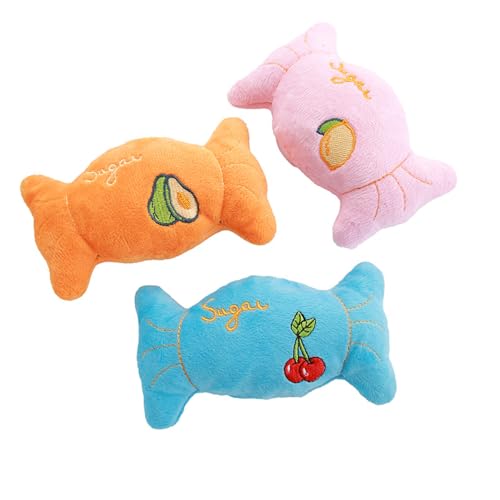Euljcysiyu 3 Candy Pet Toys Plush Sounding Paper Training Interactive Companion Toys Pet Supplies von Euljcysiyu